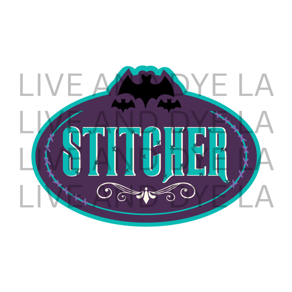 The Haunted Stitcher - Stitcher Nametag - Vinyl Sticker - PRE-ORDER