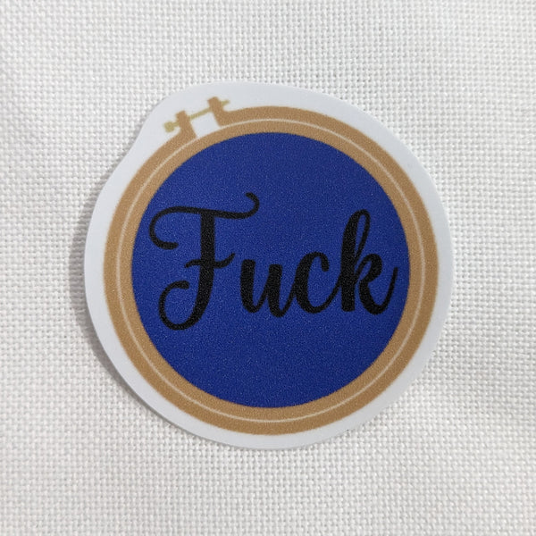 "F*&K" in a Hoop - Vinyl Sticker
