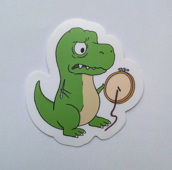 Stitching T-Rex - Vinyl Sticker