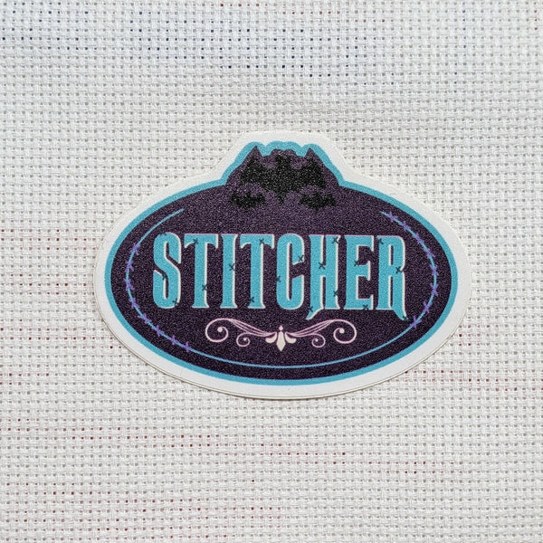 The Haunted Stitcher - Stitcher Nametag - Vinyl Sticker - PRE-ORDER