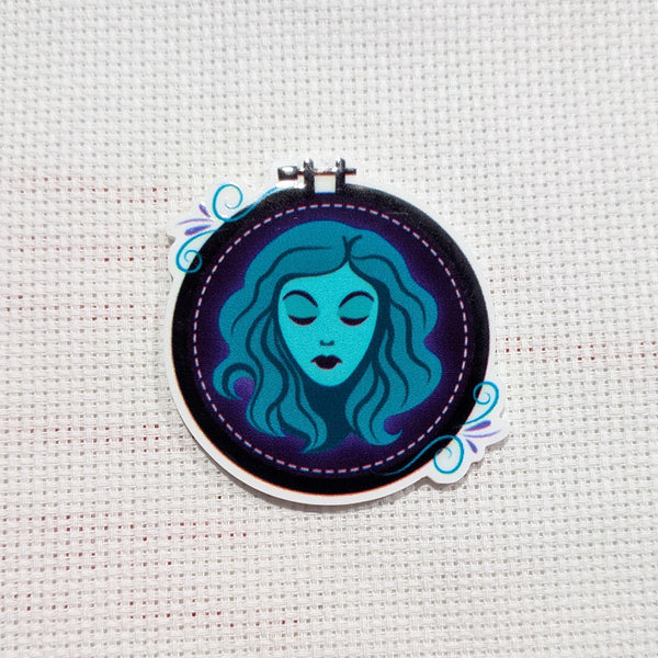 The Haunted Stitcher - Leota (Black Hoop) - Acrylic Needle Minder - PRE-ORDER