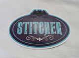 The Haunted Stitcher - Stitcher Nametag - Large Vinyl Sticker - PRE-ORDER